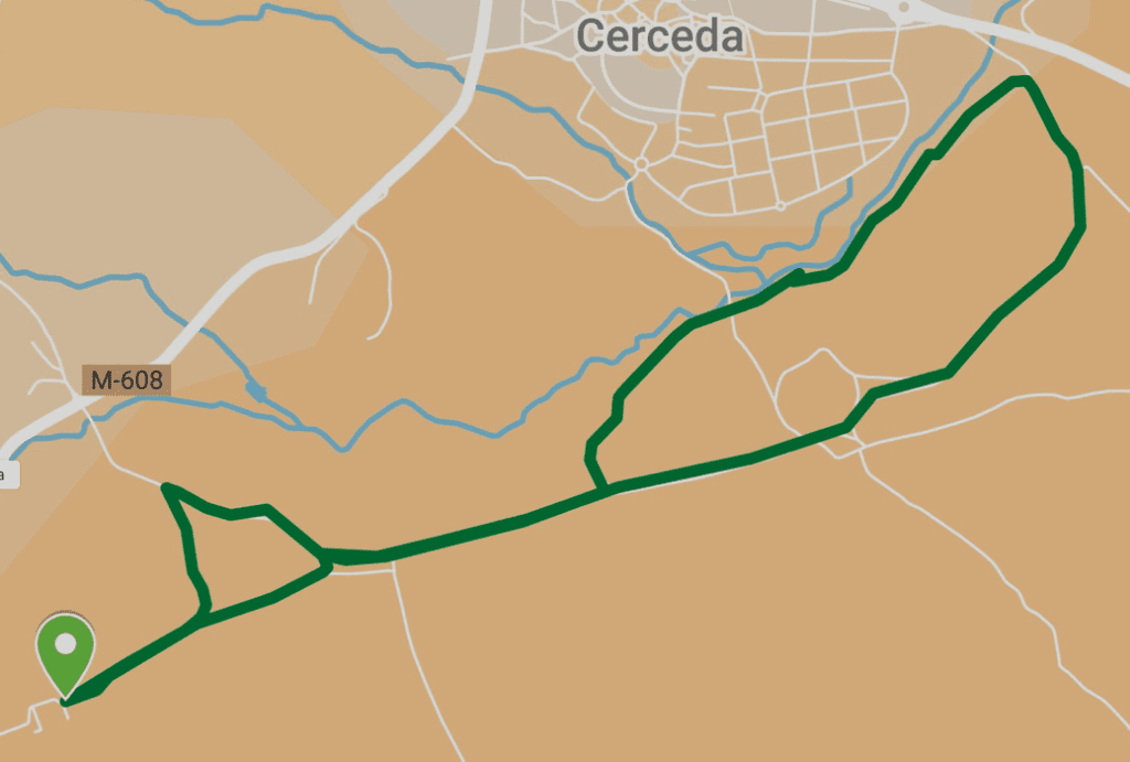 Mapa de ruta de marcha nórdica por Moralzarzal