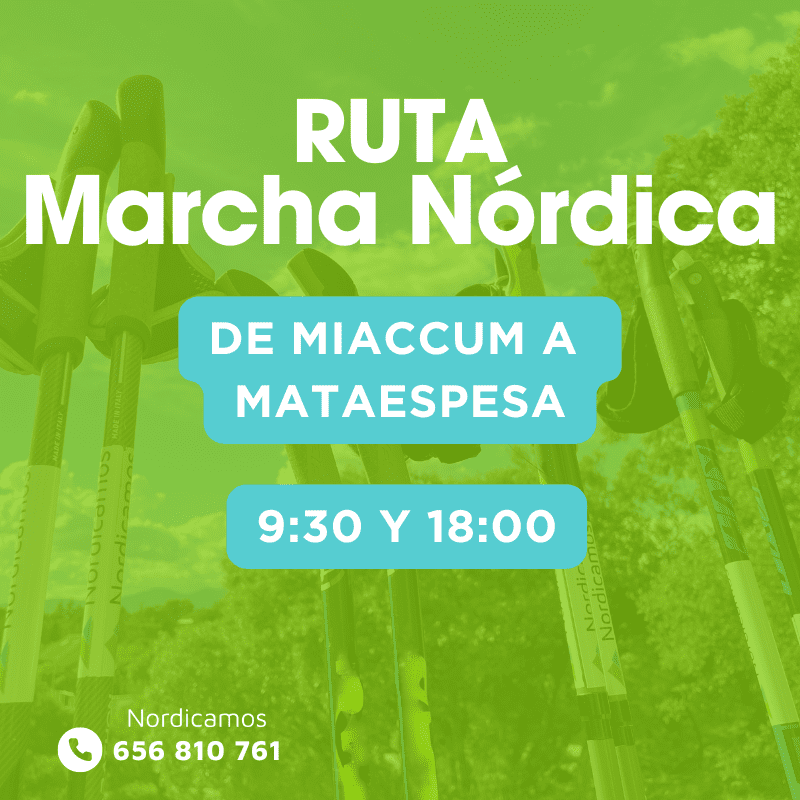 Cartel de la ruta de marcha nórdica al castillo de mataespesa