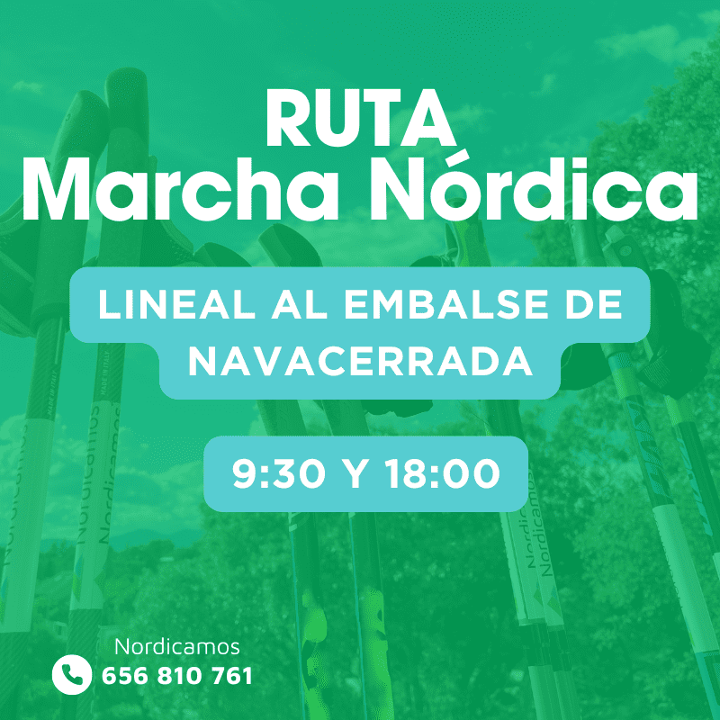 Cartel que informa de la ruta de Marcha Nórdica por Navacerrada