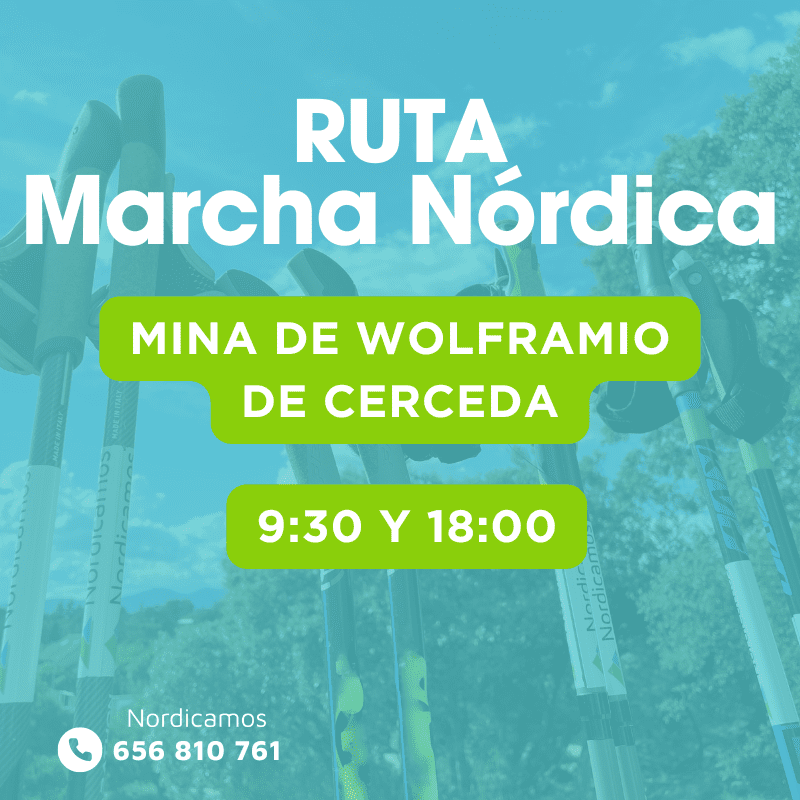 Cartel de la ruta de marcha nórdica de Cerceda