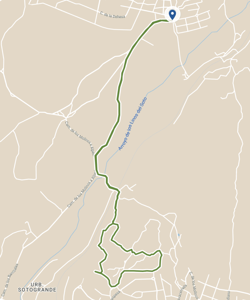 Recorrido de la ruta de marcha nórdica al castillo de mataespesa
