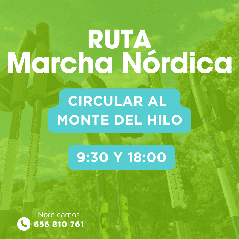 Cartel de la ruta de marcha nórdica al Monte del hilo