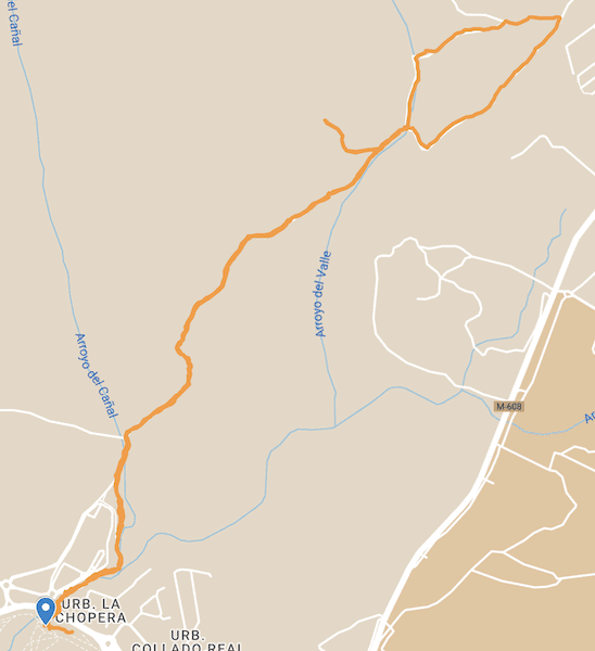 Imagen del mapa de la ruta marcha nórdica de Collado Villalba