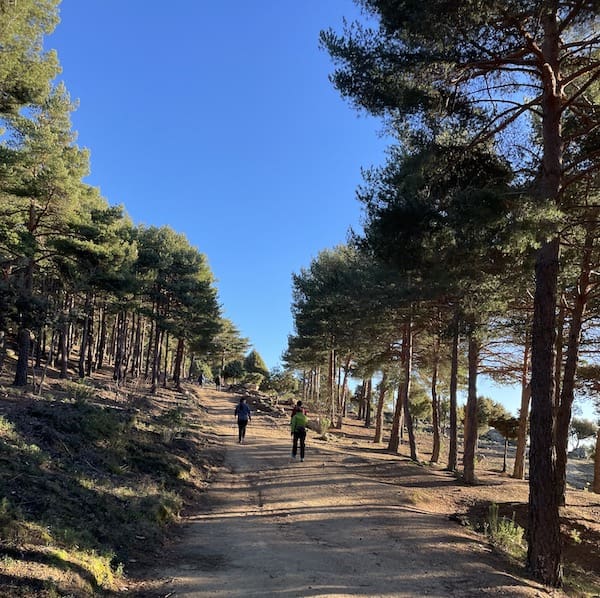 Pista de subida en la ruta de marcha nórdica circular al monte del Hilo