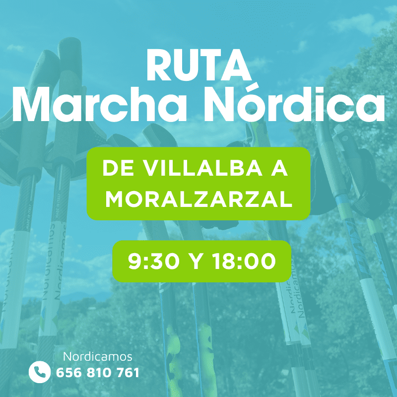 Cartel de la ruta de marcha nórdica en Collado Villalga