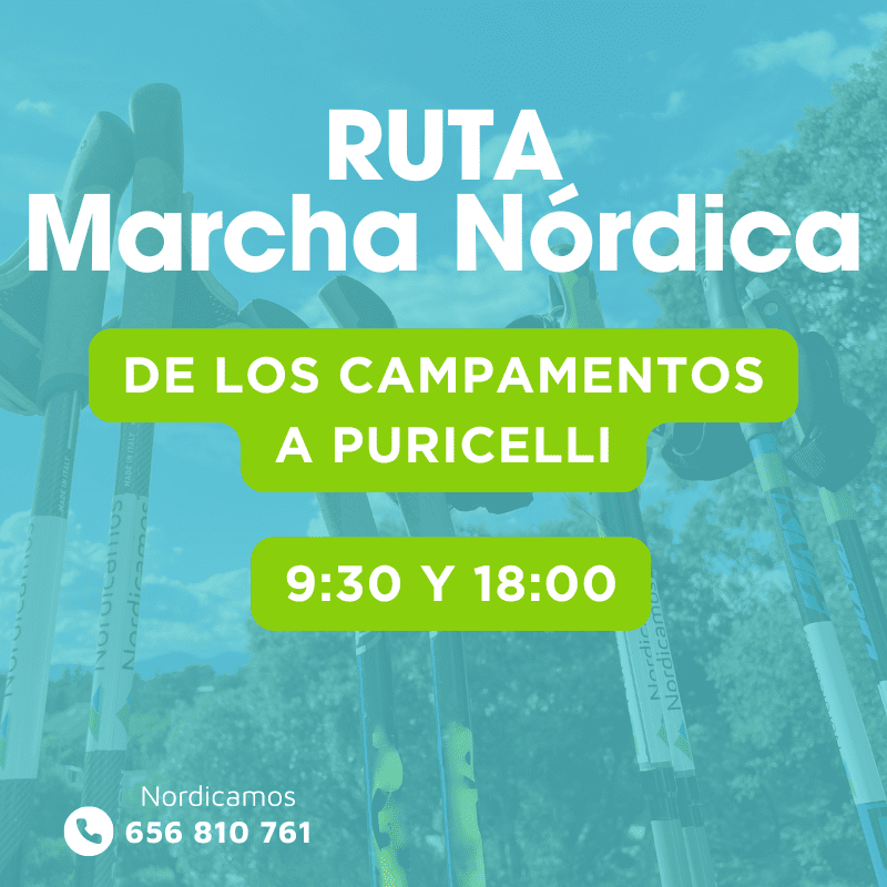 Cartel de la ruta de marcha nórdica desde los campamentos de Cercedilla