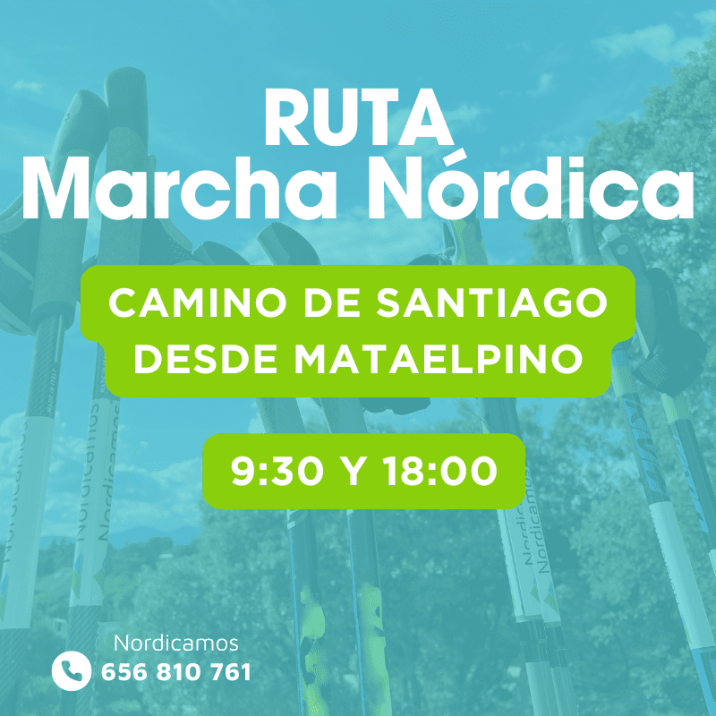 Cartel de la ruta de marcha nórdica por el camino de Santiago