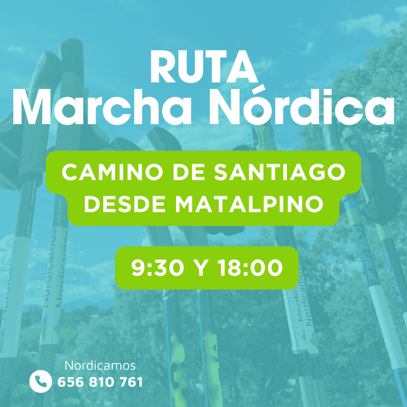 Cartel de la ruta de marcha nórdica por el camino de Santiago