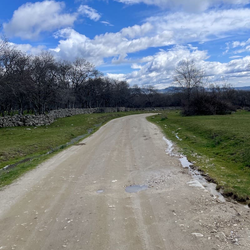 Pista ancha en la sierra de Guadarrama para practicar marcha nórdica