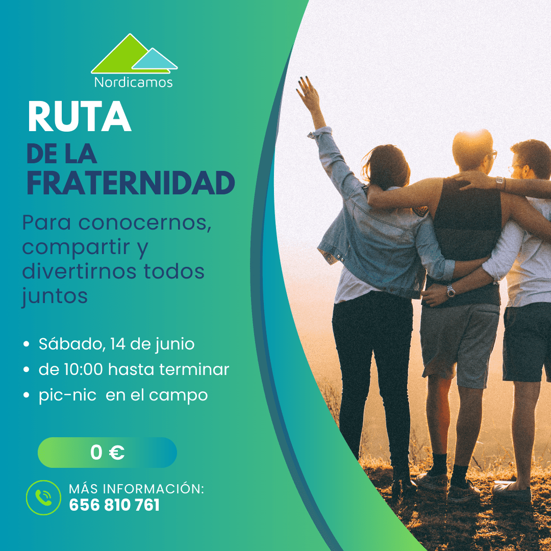 Cartel informativo de la ruta de marcha nórdica de la fraternidad