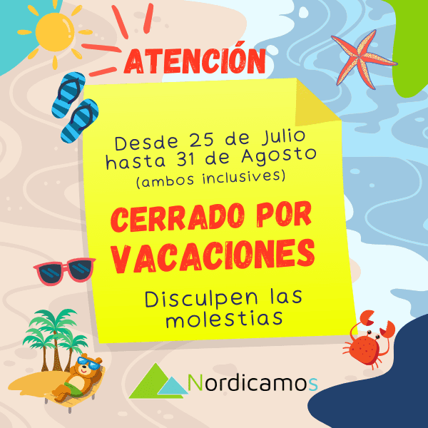 Cerrado por vacaciones de marcha nórdica