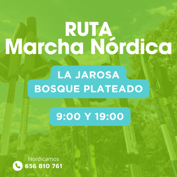 Cartel informativo de la ruta de marcha nórdica por la jarosa