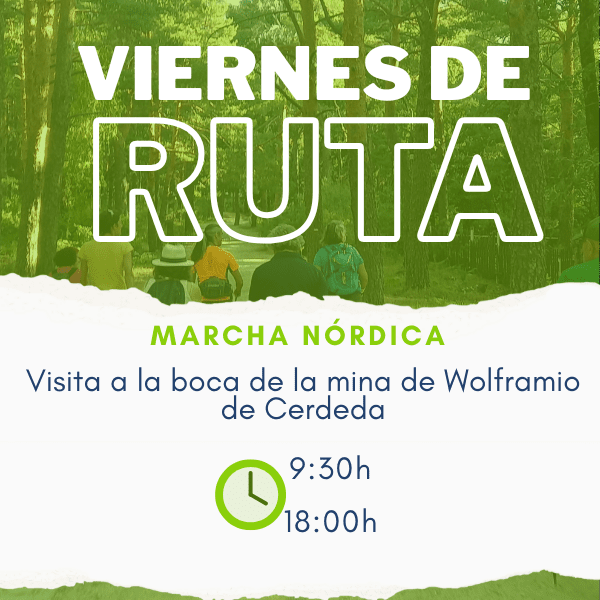 Cartel Ruta de marcha nórdica a la mina de Wolframio