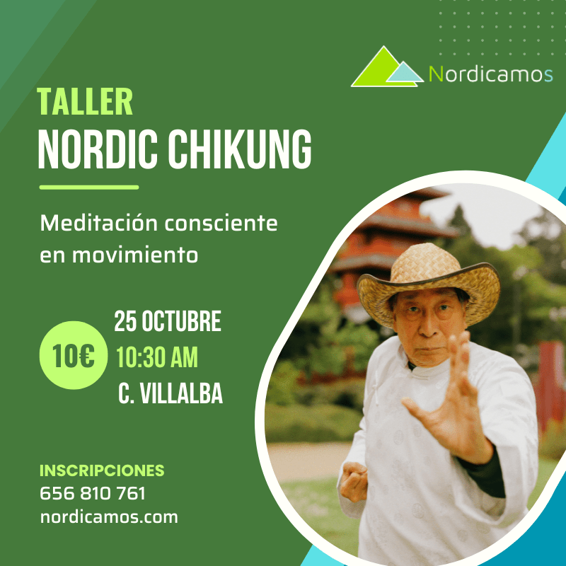 Cartel del Taller de marcha nórdica y Chi kung en la sierra de Madrid