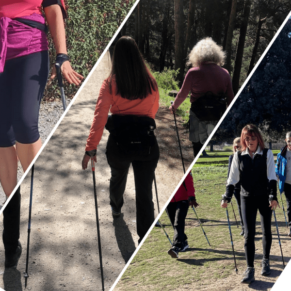 Personas practicando marcha nórdica