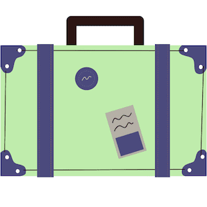 Maleta que indica el final de la ruta de marcha nórdica