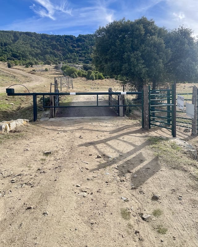 Pista en la ruta de marcha nórdica por la sierra de Guadarrama.