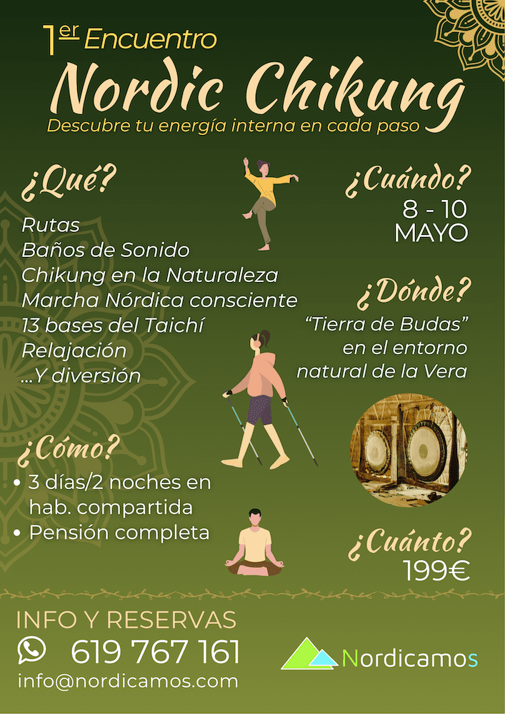 Cartel del primer encuentro de marcha nórdica y chikung organizado por Nordicamos