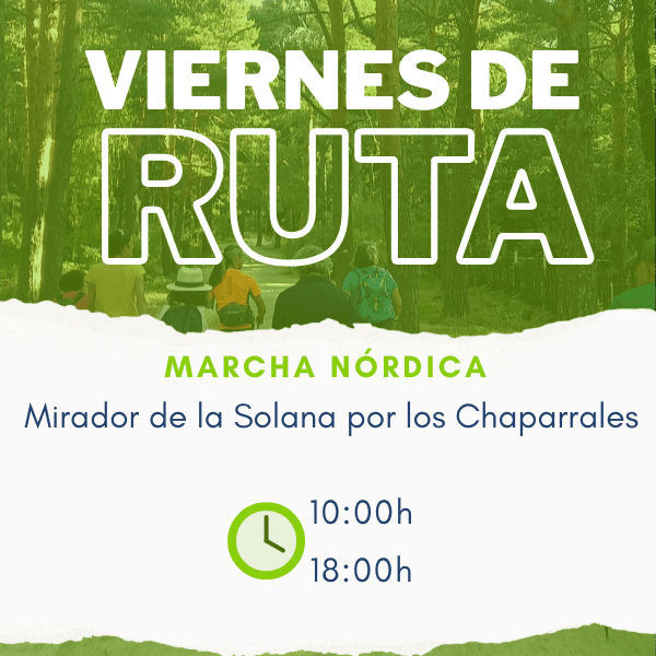 Cartel de la ruta de marcha nórdica al mirador de la Solana