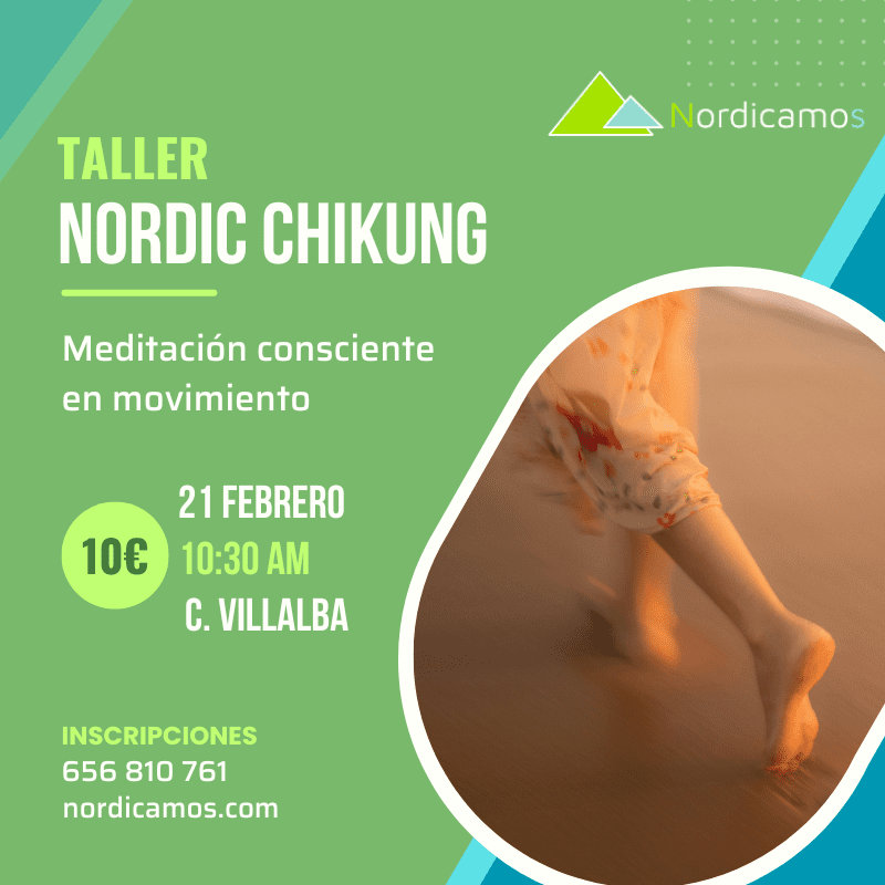 Cartel del taller de marcha nórdica y chikung
