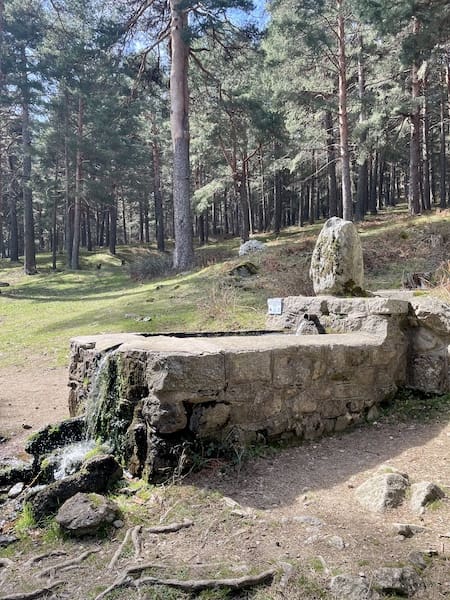 Fuente de la piñuela en la ruta de marcha nórdica