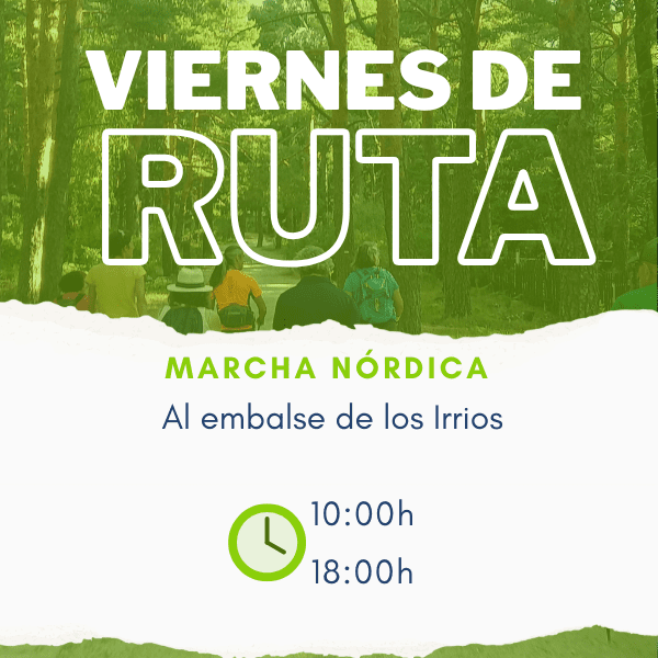 Cartel de la ruta de marcha nórdica por la sierra de Guadarrama en Mayo de 2026