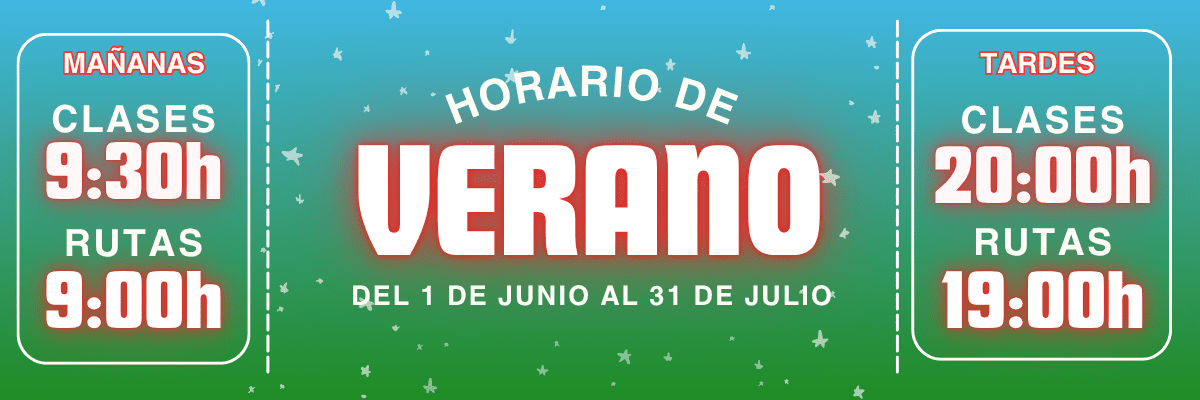 Horario de las clases de marcha nórdica en el verano de 2026