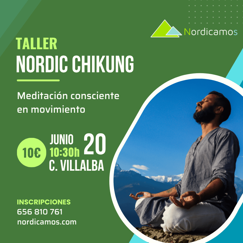 Cartel del taller de marcha nórdica y chikug de Junio