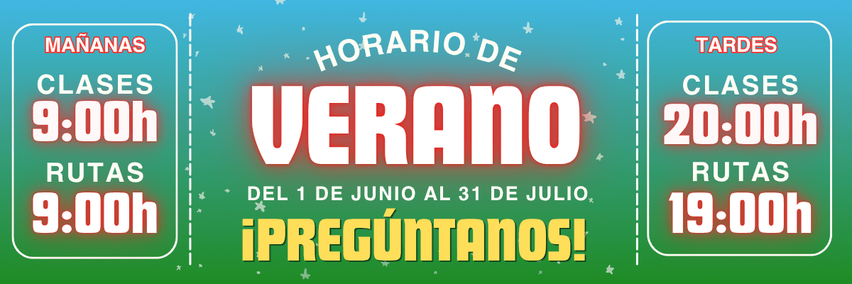 Horario de las clases de marcha nórdica en el verano de 2026