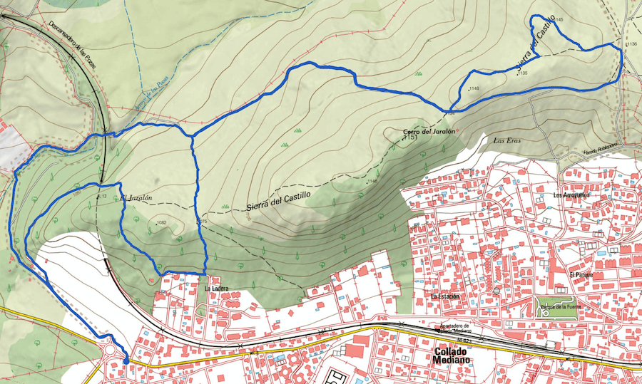 Mapa de la ruta de marcha nórdica al cerro del Jarralón en noviembre de 2026